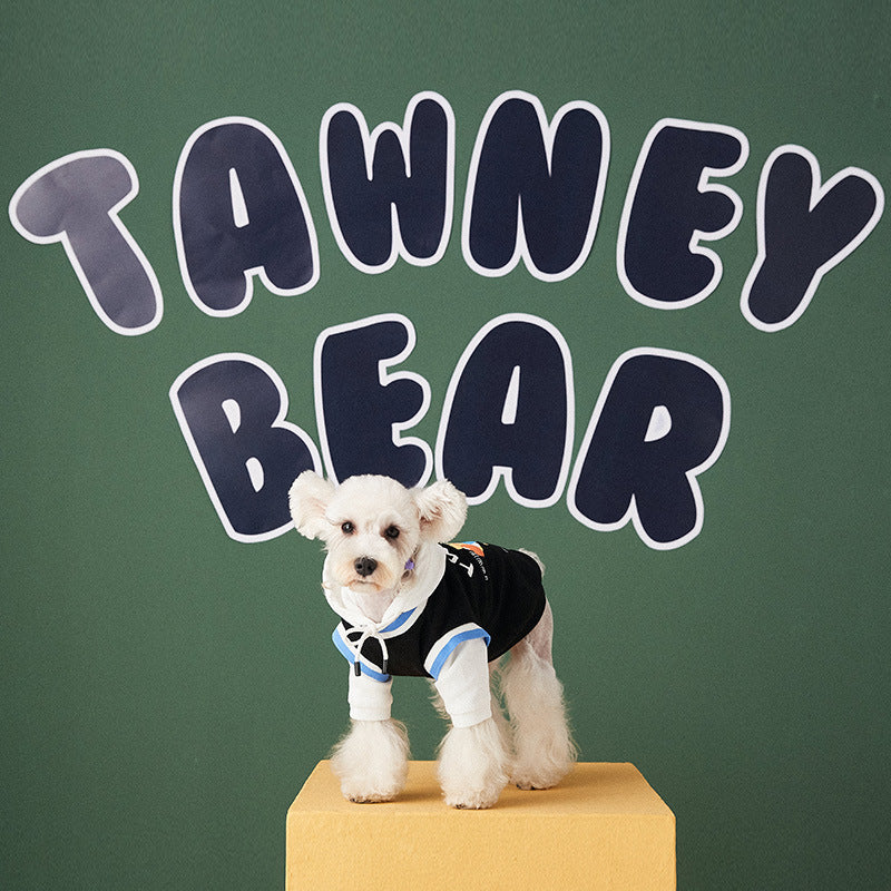 Dog Clothes Autumn And Winter Stitching Contrast Color Fake Two-piece Pet Sweater